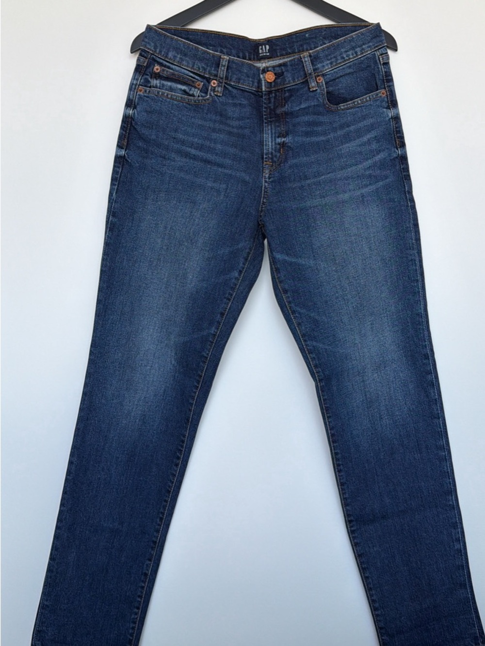 GAP Women's Girlfriend Jeans in Indigo Blue Stretch Denim
